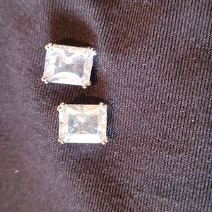 Cubic Zirconia Emerald-cut Earrings